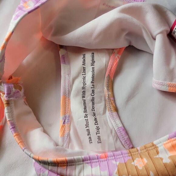 Xhilaration Floral Ribknit Side Tie bikini Bottom XL 12-14 - Picture 3 of 4